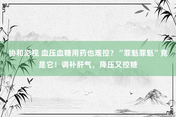 协和影视 血压血糖用药也难控？“罪魁罪魁”竟是它！调补肝气，降压又控糖