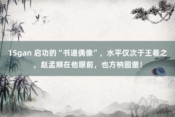 15gan 启功的“书道偶像”，水平仅次于王羲之，赵孟頫在他眼前，也方枘圆凿！
