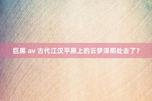 巨屌 av 古代江汉平原上的云梦泽那处去了？